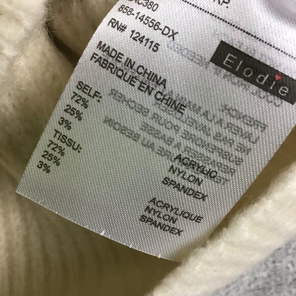 Elodie Women’s Large Ivory Chunky Cable Knit Cropped Pullover Sweater NWT - Picture 5 of 13